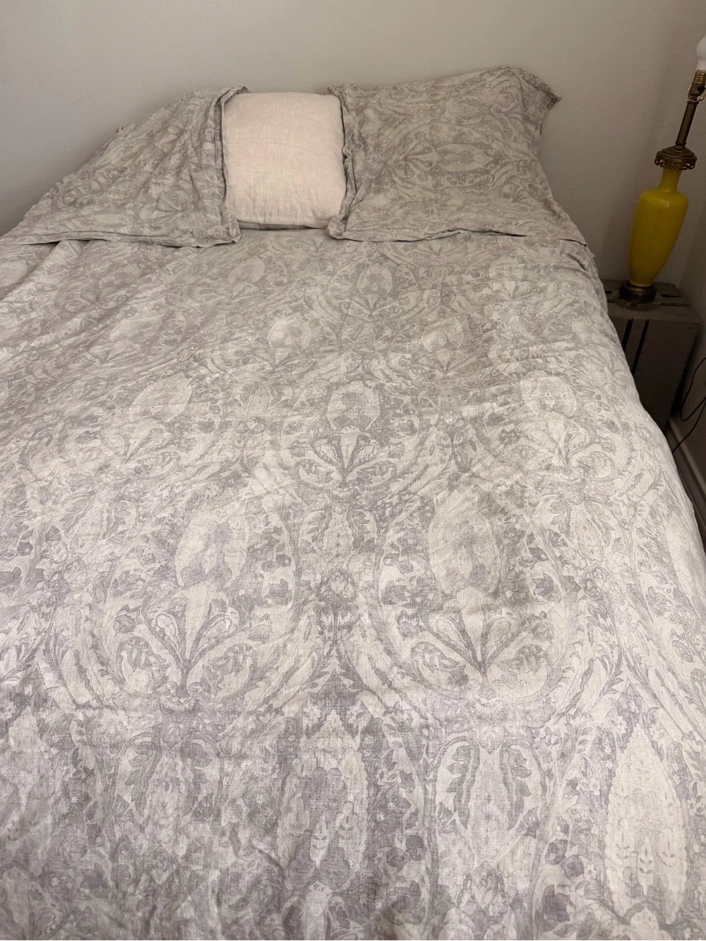 Restoration Hardware Light Gray Damask Comforter